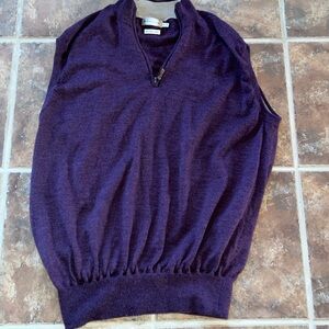 Peter Millar Men's Deep Purple 3/4 Zip Up Sweater vest